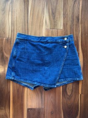 Madewell Blue Denim Wrap Skort Shorts
